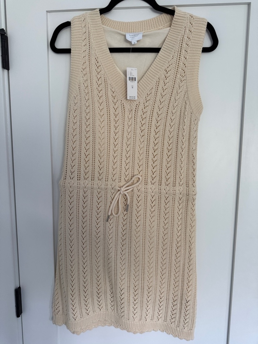 NWT sundays Cream Beige Knit Sleeveless Mini Dress